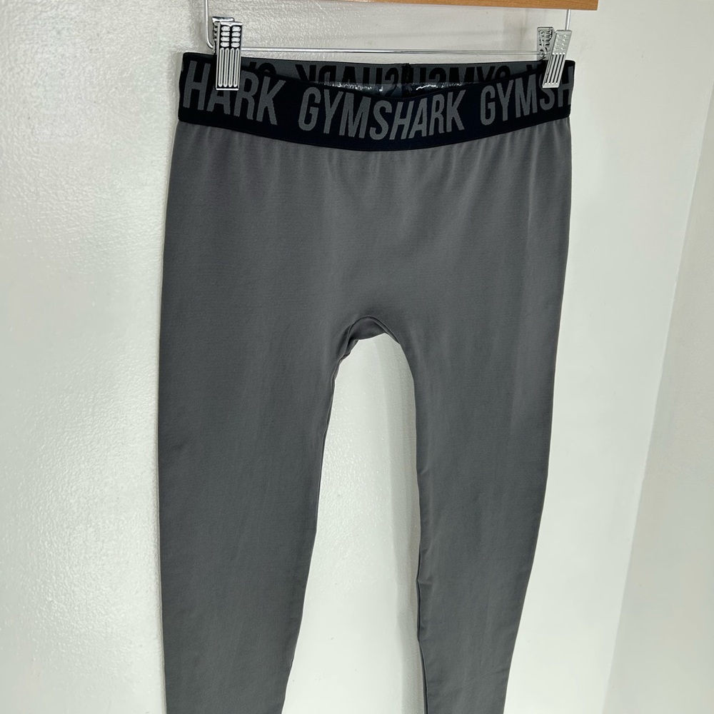 Gymshark Womens Leggings‎ Size Small Gray Midrise Logo Workout Activewear 27x25 - Picture 4 of 11